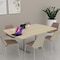 Skutchi Designs 45.25 in W, 71.5 in L, 29 in H, Engineered Wood Top, Grey HAR-AREC-46X72-T-ASIANNIGHT - alternate 3